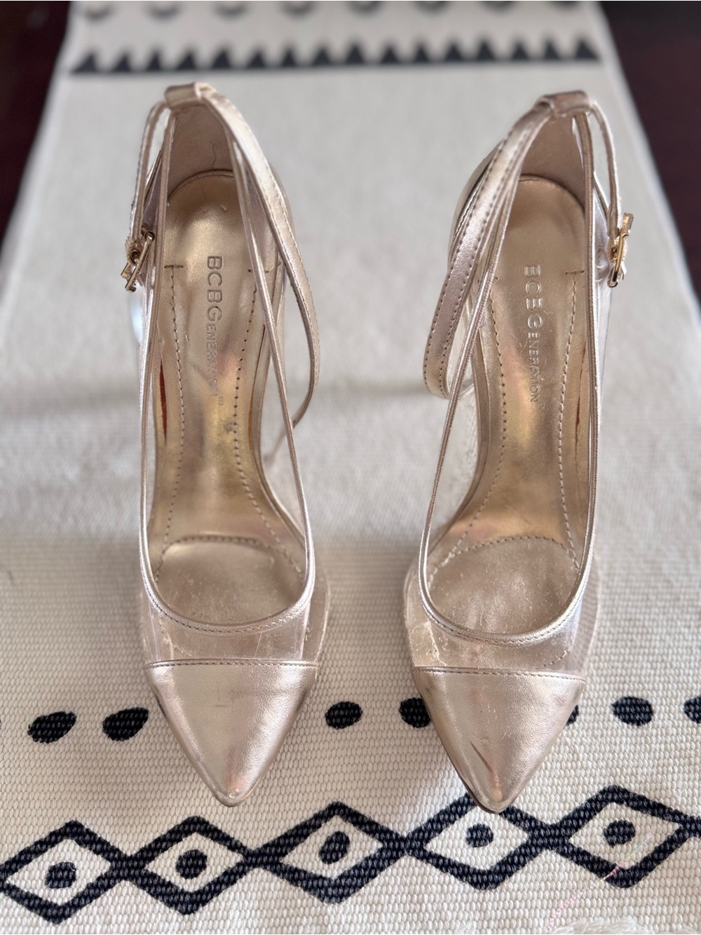 BCBG Gold Pumps